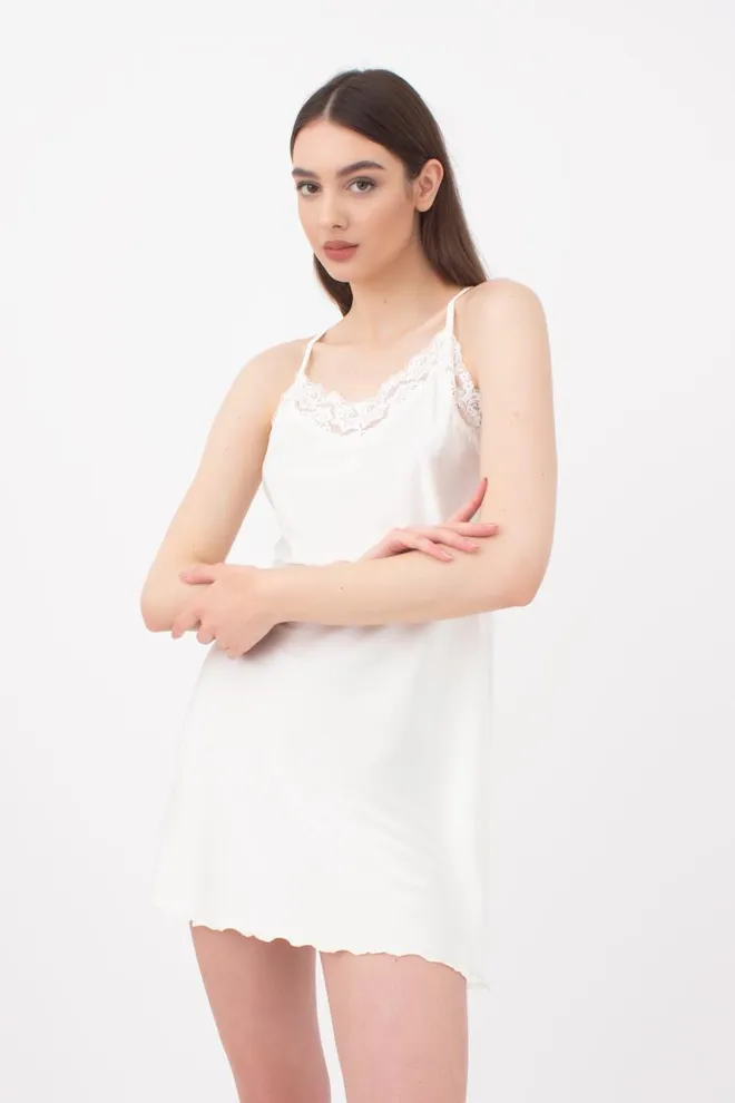 Шелковая ночная сорочка HELENA 8011/051 Giulia (ecru), белый