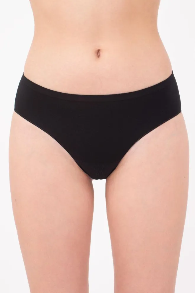 Женские бесшовные трусы хипстеры Hipster briefs Giulia (black), чёрный