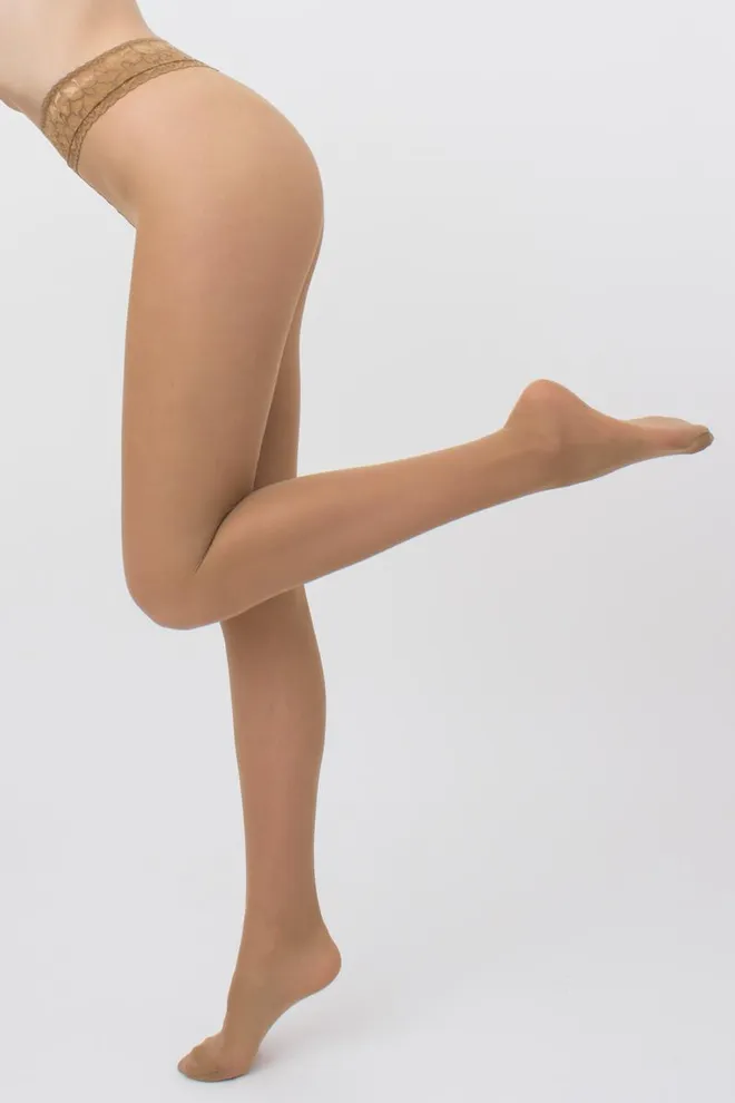 Классические колготки с силиконовым поясом Impresso 40 den Giulia (daino), бежевый