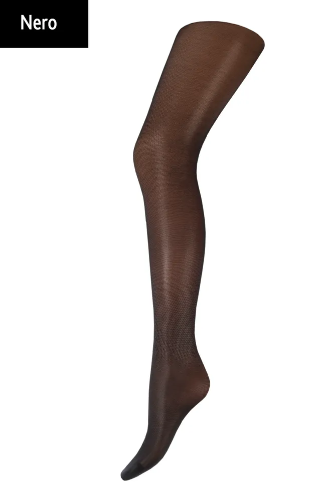 IMPRESSO EFFECT UP 40 Классические колготки с кружевным поясом, средней талией на силиконовой основе и с утягивающим эффектом ТМ GIULIA  (nero)