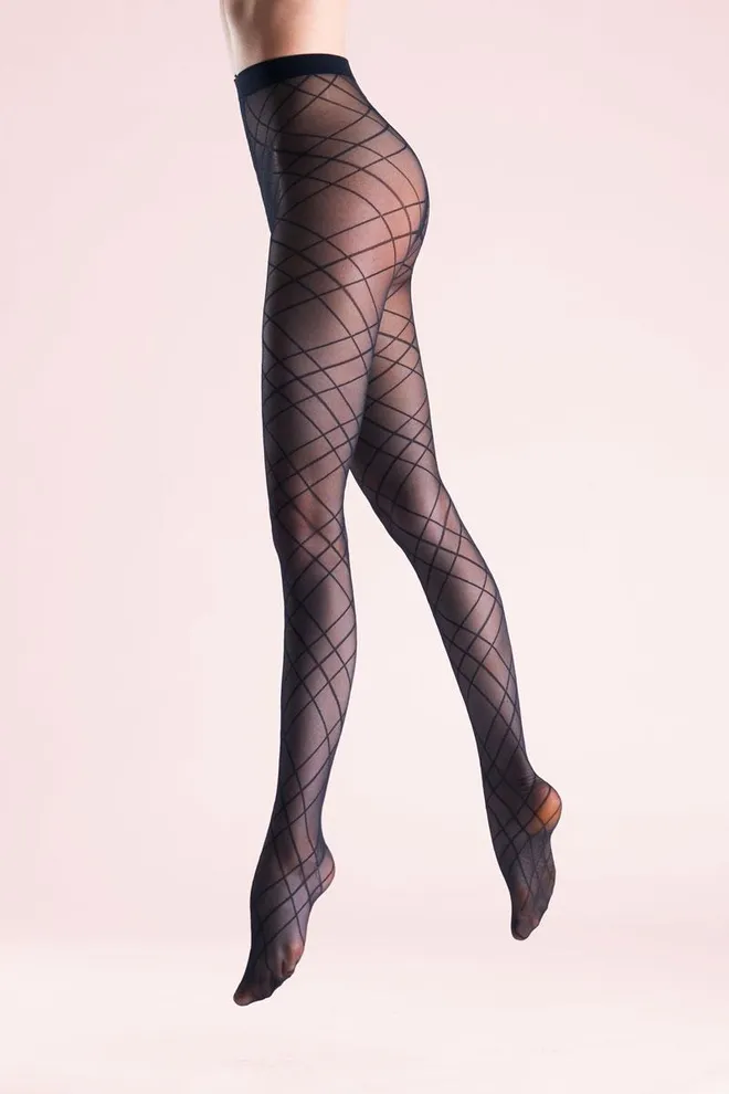 Колготки с геометрическим рисунком Intersection 20 den model 1 Giulia (nero)