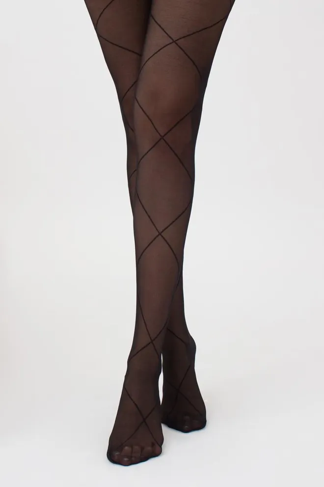 Колготки с геометрическим рисунком Intersection 20 den model 2 Giulia (nero)