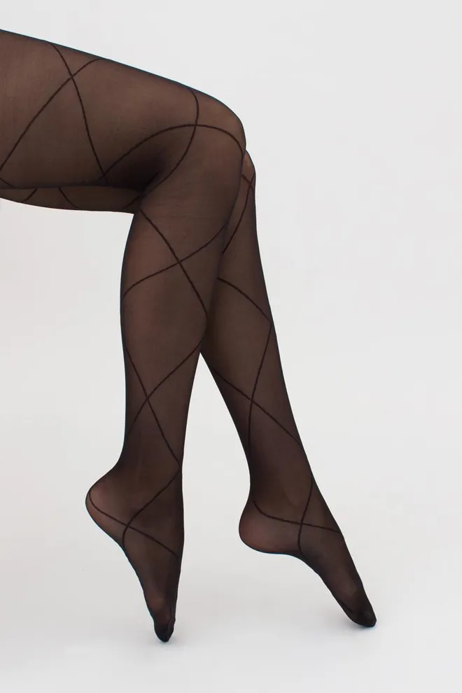 Колготки с геометрическим рисунком Intersection 20 den model 2 Giulia (nero)