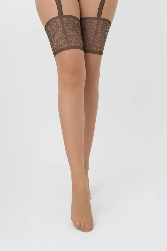 Колготки с эротическим вырезом Intimo noir 20 den model 1 Giulia (daino/nero)