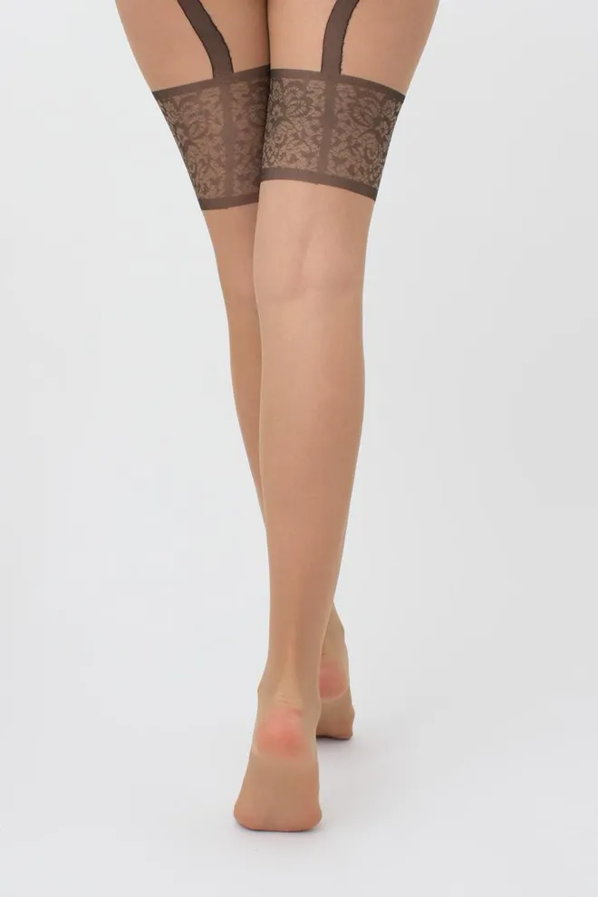 Колготки с эротическим вырезом Intimo noir 20 den model 1 Giulia (daino/nero)