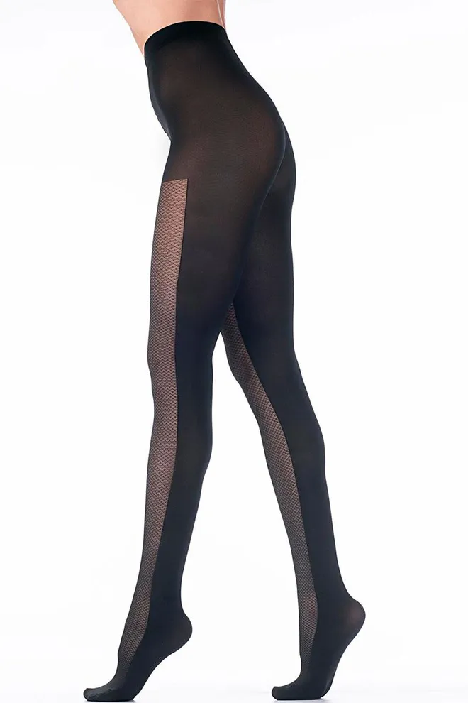 Колготки з сіткою спереду Ivonna 60 den model 1 Giulia (nero)