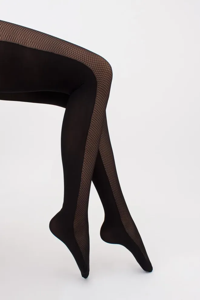 Колготки з сіткою спереду Ivonna 60 den model 1 Giulia (nero)