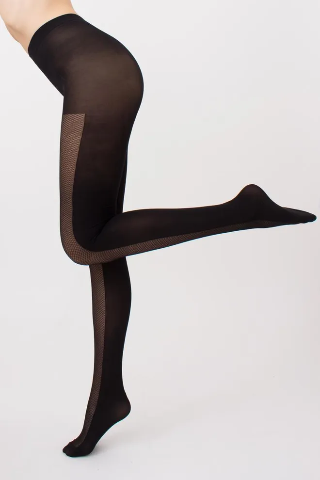 Колготки з сіткою спереду Ivonna 60 den model 1 Giulia (nero)