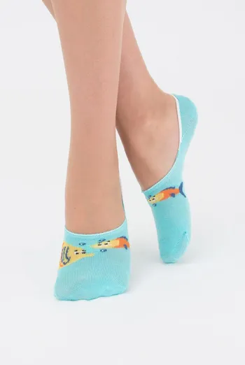 Носки следки детские с рыбами Kf1 marine 008 Giulia (light mint)