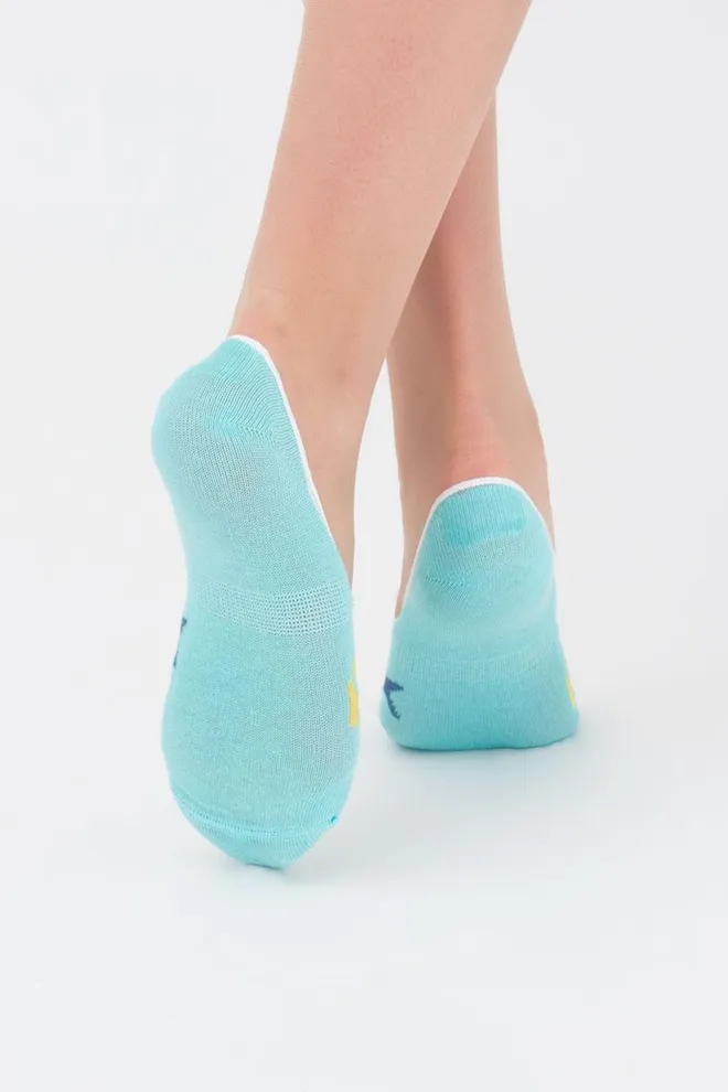 Носки следки детские с рыбами Kf1 marine 008 Giulia (light mint)