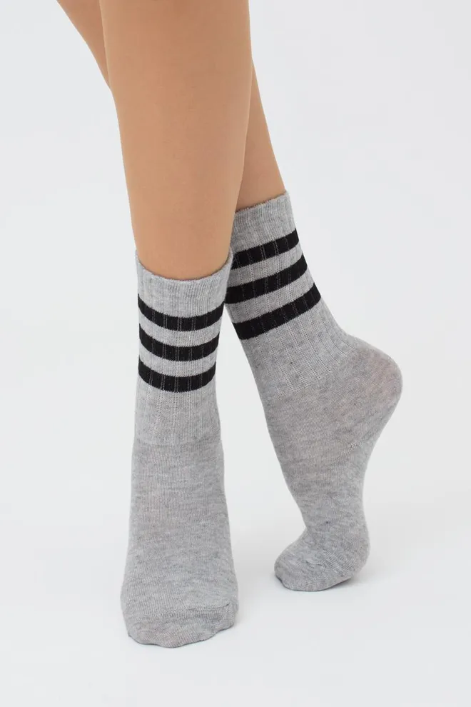 Дитячі гольфи зі смужками Kg 001 Melange Gambaletto Giulia (grey melange)