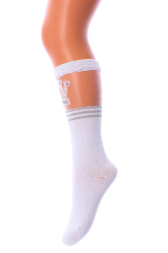 KG1 CRISTAL LUREX 001 Дитячі гольфи з малюнком і люрексом TM GIULIA  (white)