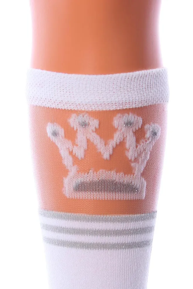 KG1 CRISTAL LUREX 001 Дитячі гольфи з малюнком і люрексом TM GIULIA  (white)