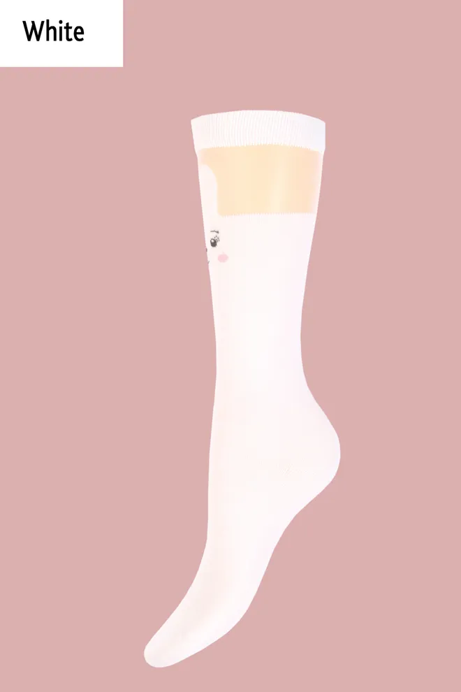 KGM-001 Детские гольфы с изображением кролика TM GIULIA  (white)