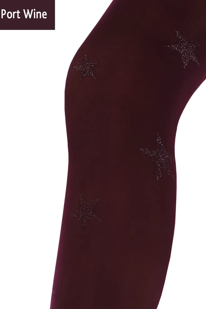 Детские колготки со звездами Kristal 70 den model 1 Giulia (port wine)