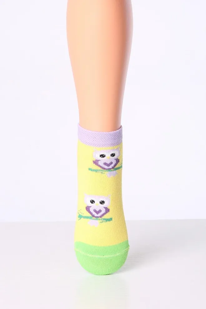 Шкарпетки дитячі з совами Kss Komplekt 002 Giulia 2 пары (yellow/lilac)