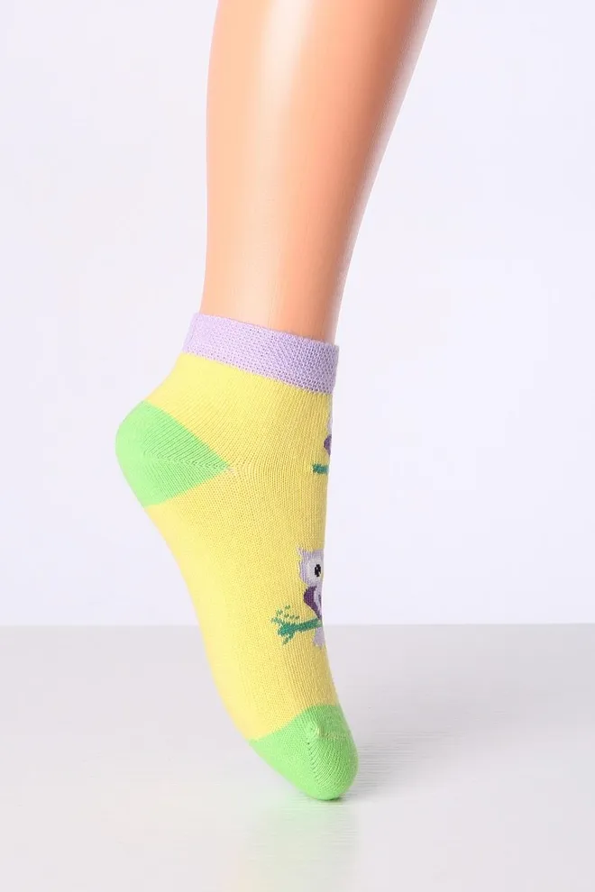 Шкарпетки дитячі з совами Kss Komplekt 002 Giulia 2 пары (yellow/lilac)