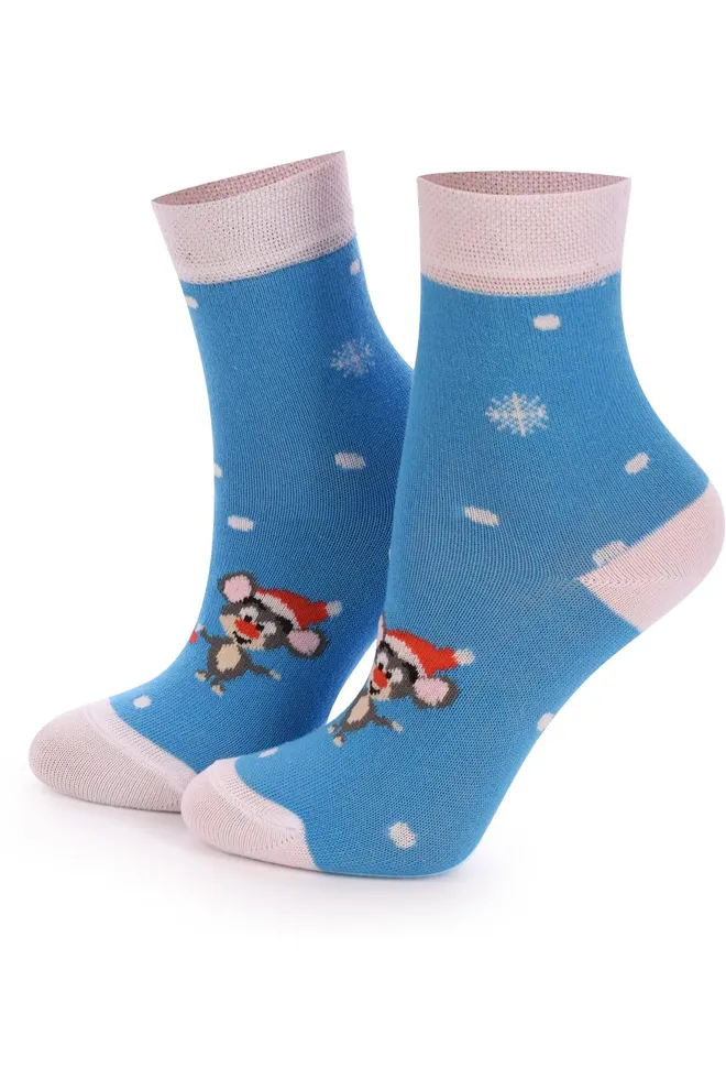 Шкарпетки дитячі з малюнком Ks2c New Year 006 Giulia (blue)