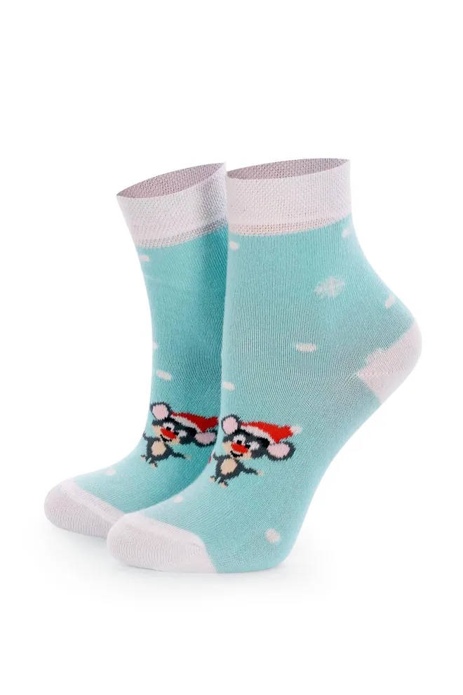 Носки детские с рисунком Ks2c New Year 006 Giulia (mentol)