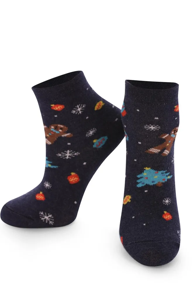 KS2M-NEW YEAR-005 Детские тематические носки ТМ GIULIA  (denim melange)