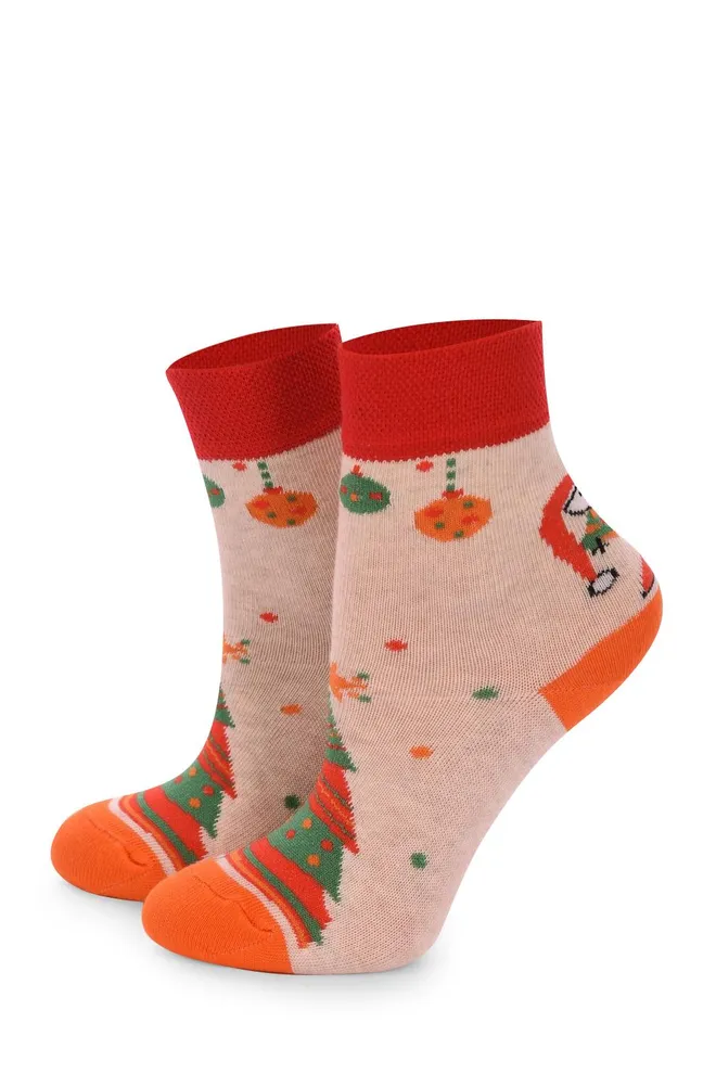 KS2M-NEW YEAR-007 Детские тематические носки ТМ GIULIA  (panna melange)