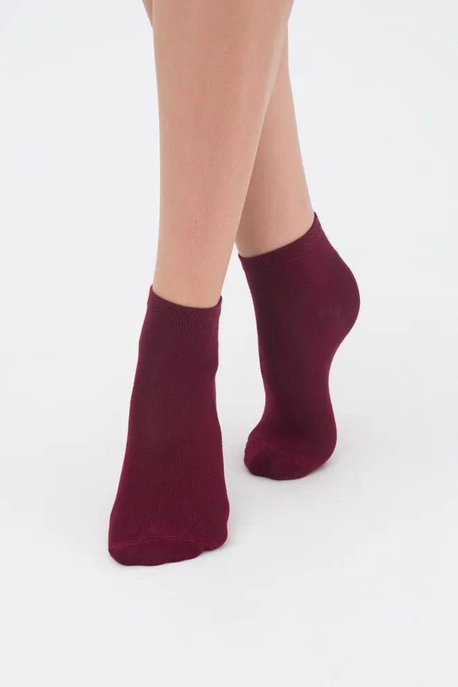 Носки детские короткие Ks2 classic + Ks2 basic 002 Giulia 2 пары (marsala)