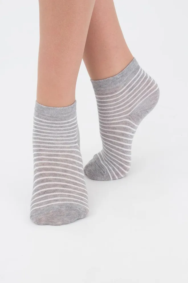 Носки детские короткие Ks2 classic + Ks2 basic 002 Giulia 2 пары (light grey melange)