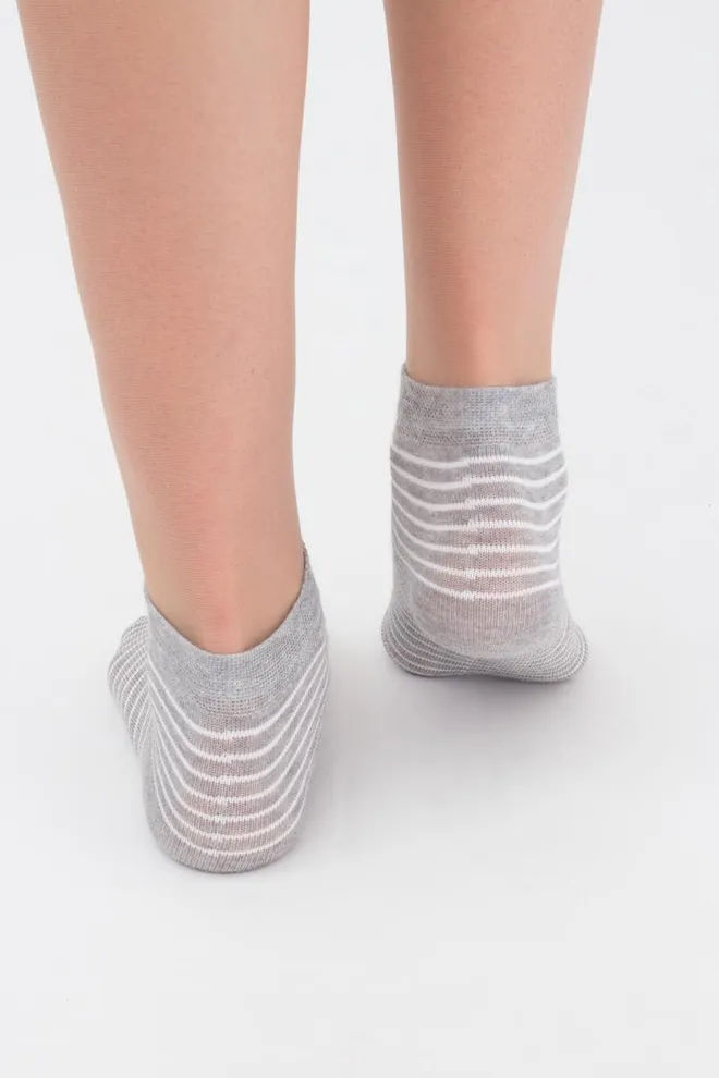 Носки детские короткие Ks2 classic + Ks2 basic 002 Giulia 2 пары (light grey melange)