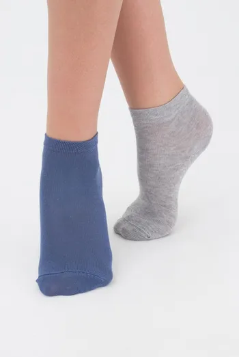 Носки детские короткие Ks2 classic Giulia 2 пары (light grey melange/jeans)