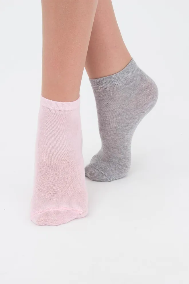 Носки детские короткие Ks2 classic Giulia 2 пары (light grey melange/pearl)
