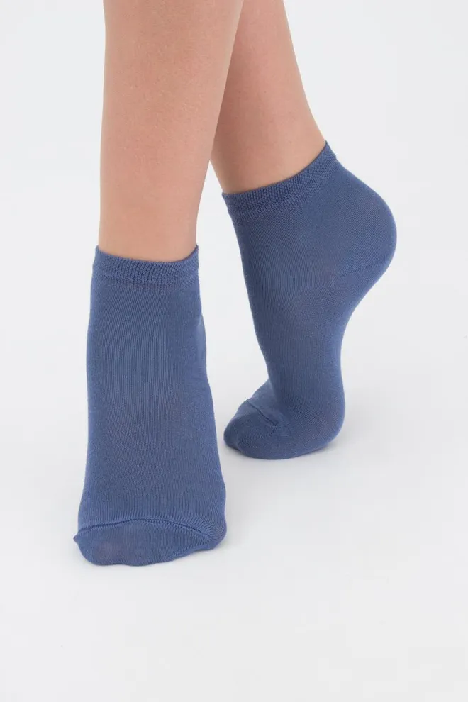 Носки детские короткие Ks2 classic Giulia 2 пары (light grey melange/jeans)