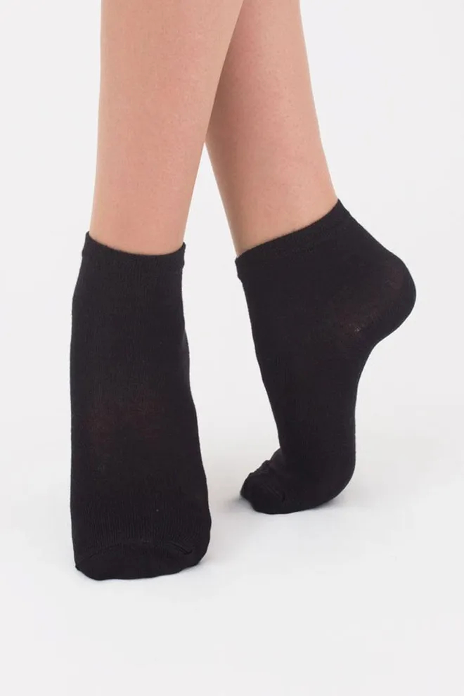 Носки детские короткие Ks2 classic Giulia 2 пары (light grey melange/black)