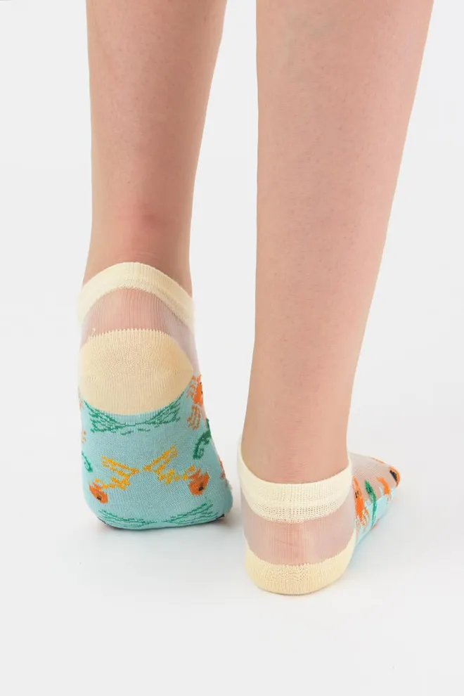 Носки детские укороченные с рыбами Ks2 Cristal 002 Giulia (light mint)