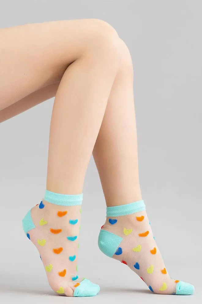 Носки детские укороченные в сердечко Ks2 Cristal 004 Giulia (light mint)