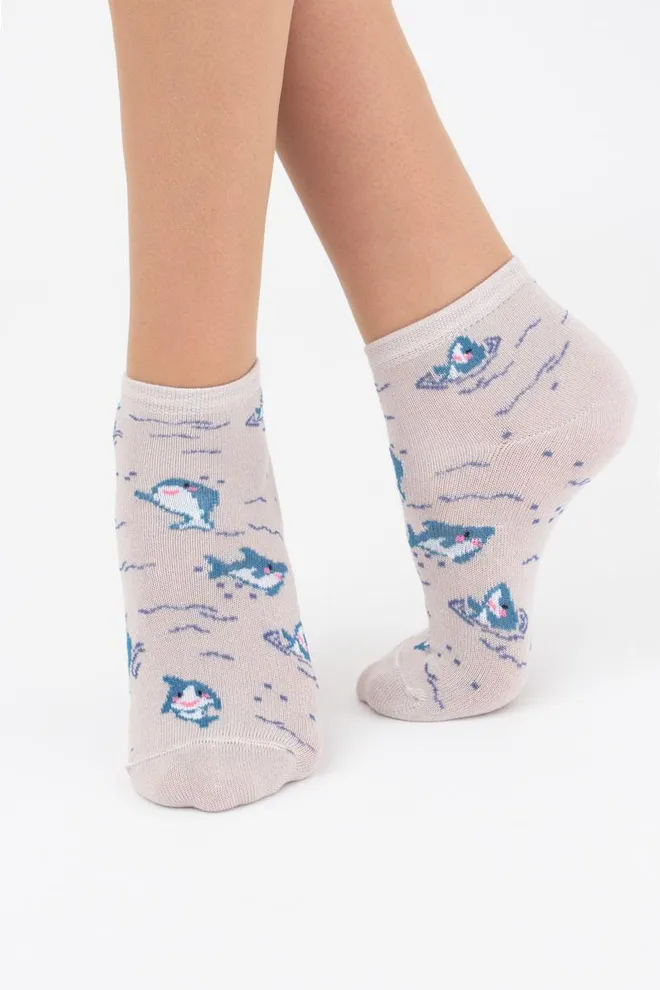 Носки детские укороченные с акулами Ks2 Marine 001 Giulia (moonlight)