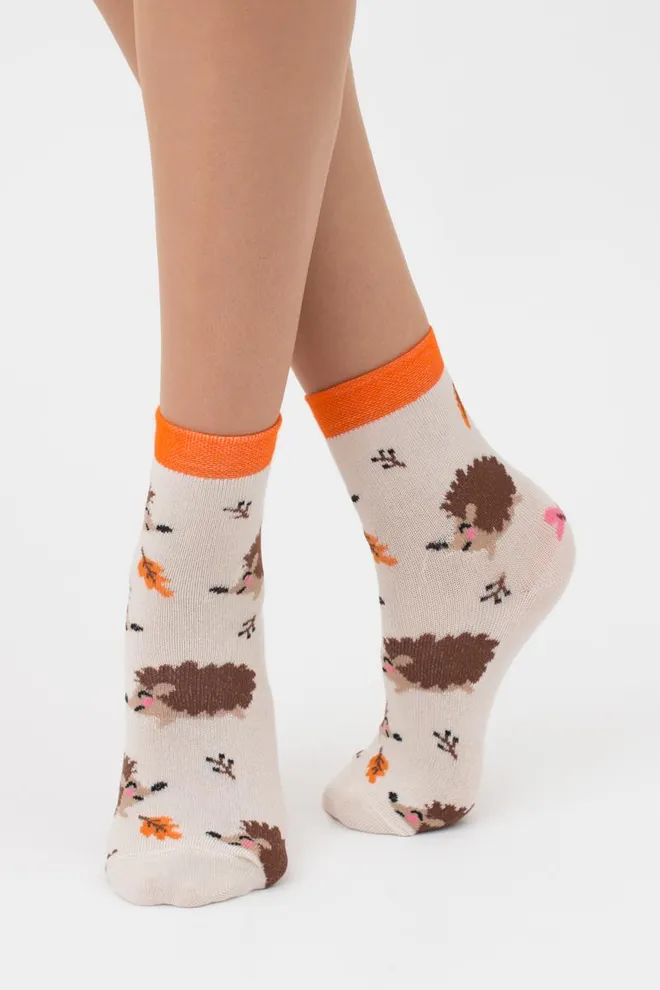 Носки детские классические с рисунком Ks2 Autumn 001 Giulia (panna)