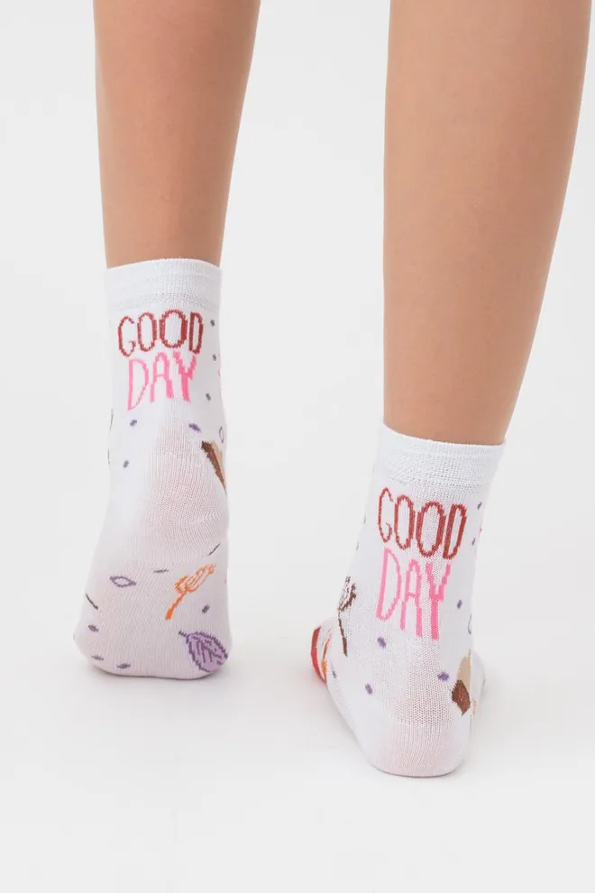 Носки детские классические с рисунком Ks2 Autumn 003 Giulia (white), белый