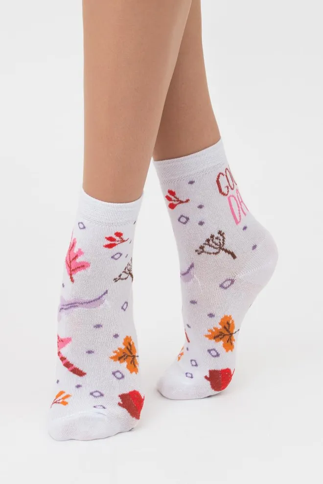 Носки детские классические с рисунком Ks2 Autumn 003 Giulia (white), белый