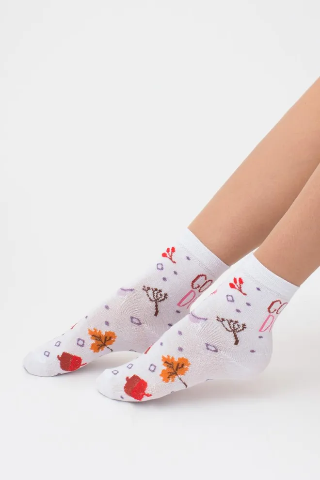Носки детские классические с рисунком Ks2 Autumn 003 Giulia (white), белый