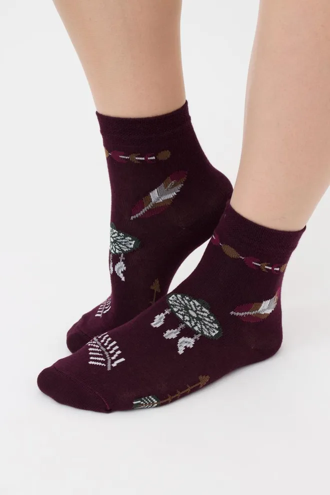 Носки детские классические с рисунком Ks3 Boho (F) 001 Giulia (vintage grape), фиолетовый