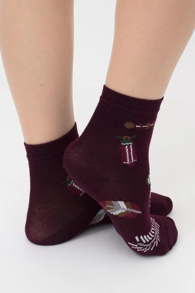 Носки детские классические с рисунком Ks3 Boho (F) 001 Giulia (vintage grape), фиолетовый
