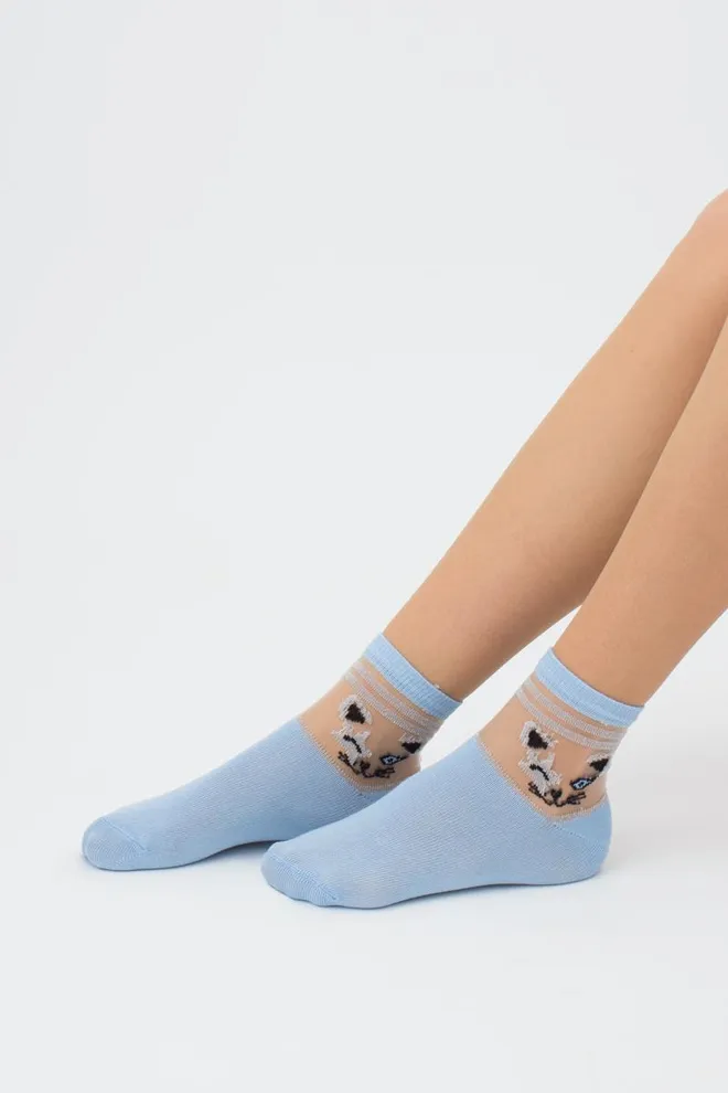 Шкарпетки дитячі класичні Ks3 cristal lurex 001 Giulia (baby blue)