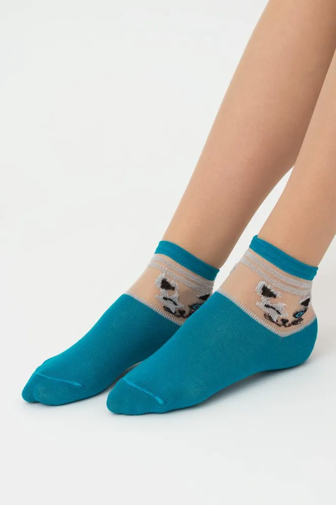 Шкарпетки дитячі класичні Ks3 cristal lurex 001 Giulia (enamel blue)