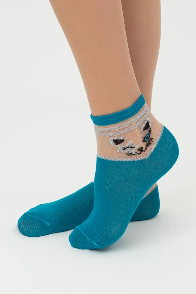 Шкарпетки дитячі класичні Ks3 cristal lurex 001 Giulia (enamel blue)