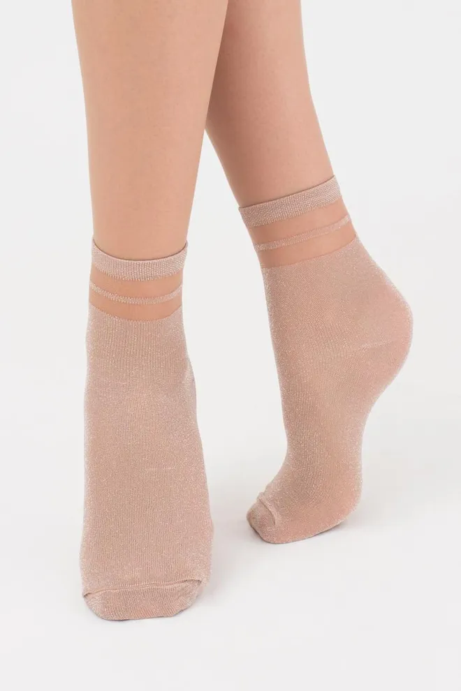 Шкарпетки дитячі класичні Ks3 Cristal Lurex Pa 001 Giulia (nude)