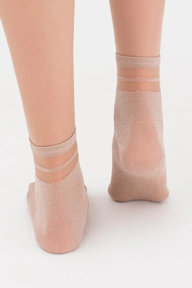 Шкарпетки дитячі класичні Ks3 Cristal Lurex Pa 001 Giulia (nude)