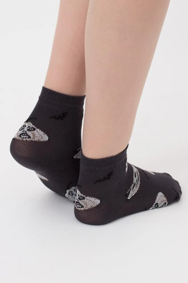 Шкарпетки дитячі класичні з малюнком Ks3 Halloween (F) 2301 Giulia (pirate black), чорний