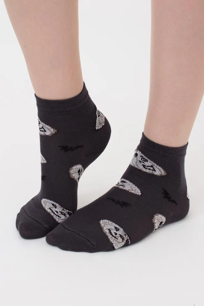 Шкарпетки дитячі класичні з малюнком Ks3 Halloween (F) 2301 Giulia (pirate black), чорний