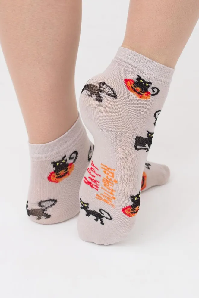 Шкарпетки дитячі класичні з малюнком Ks3 Halloween (F) 2302 Giulia (moonlight), бежевий