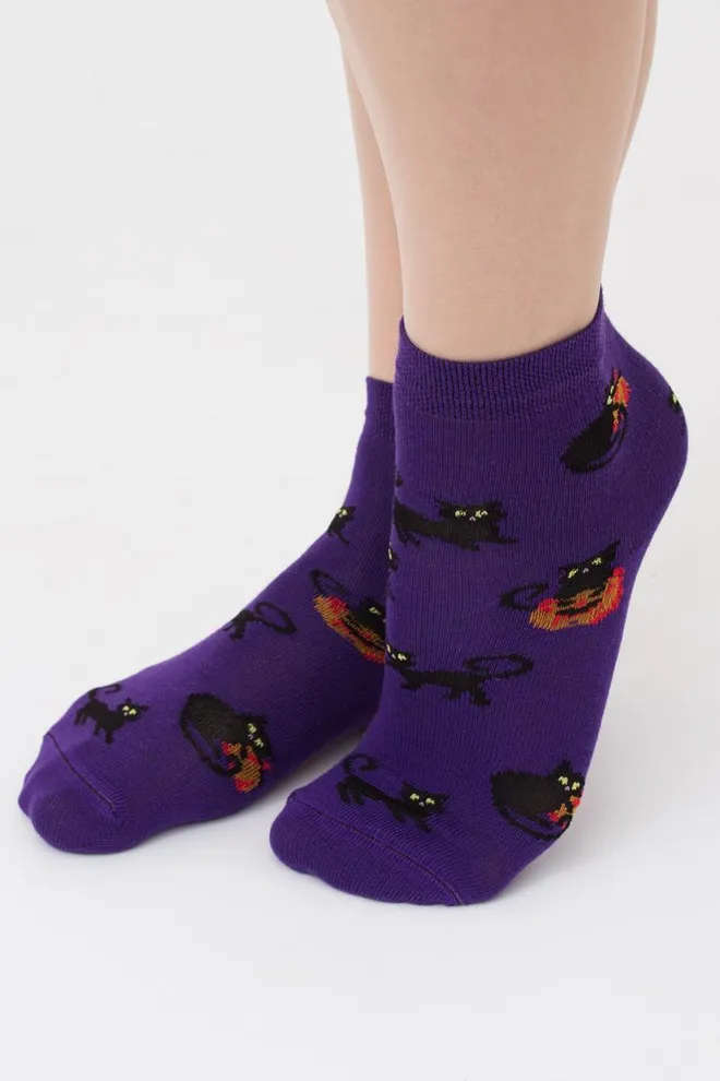 Шкарпетки дитячі класичні з малюнком Ks3 Halloween (F) 2302 Giulia (violet indigo), фіолетовий
